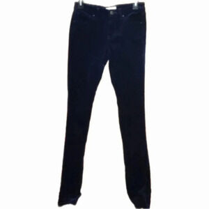 Uniqlo Heattech Navy Blue Corduroy Skinny Straight Pants